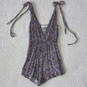 Kaitlyn Floral Romper with Tie Straps